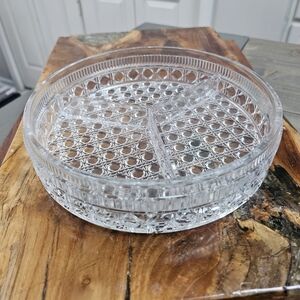 Mid Century Crystal Serving Platter